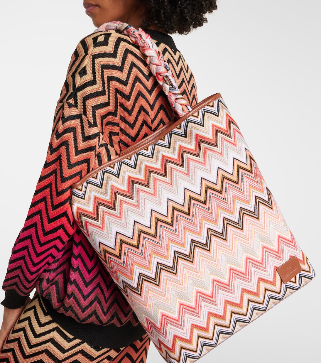 Borsa Zigzag Large con pelle | Missoni