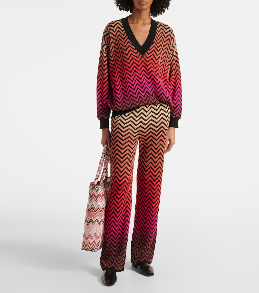 Borsa Zigzag Large con pelle | Missoni