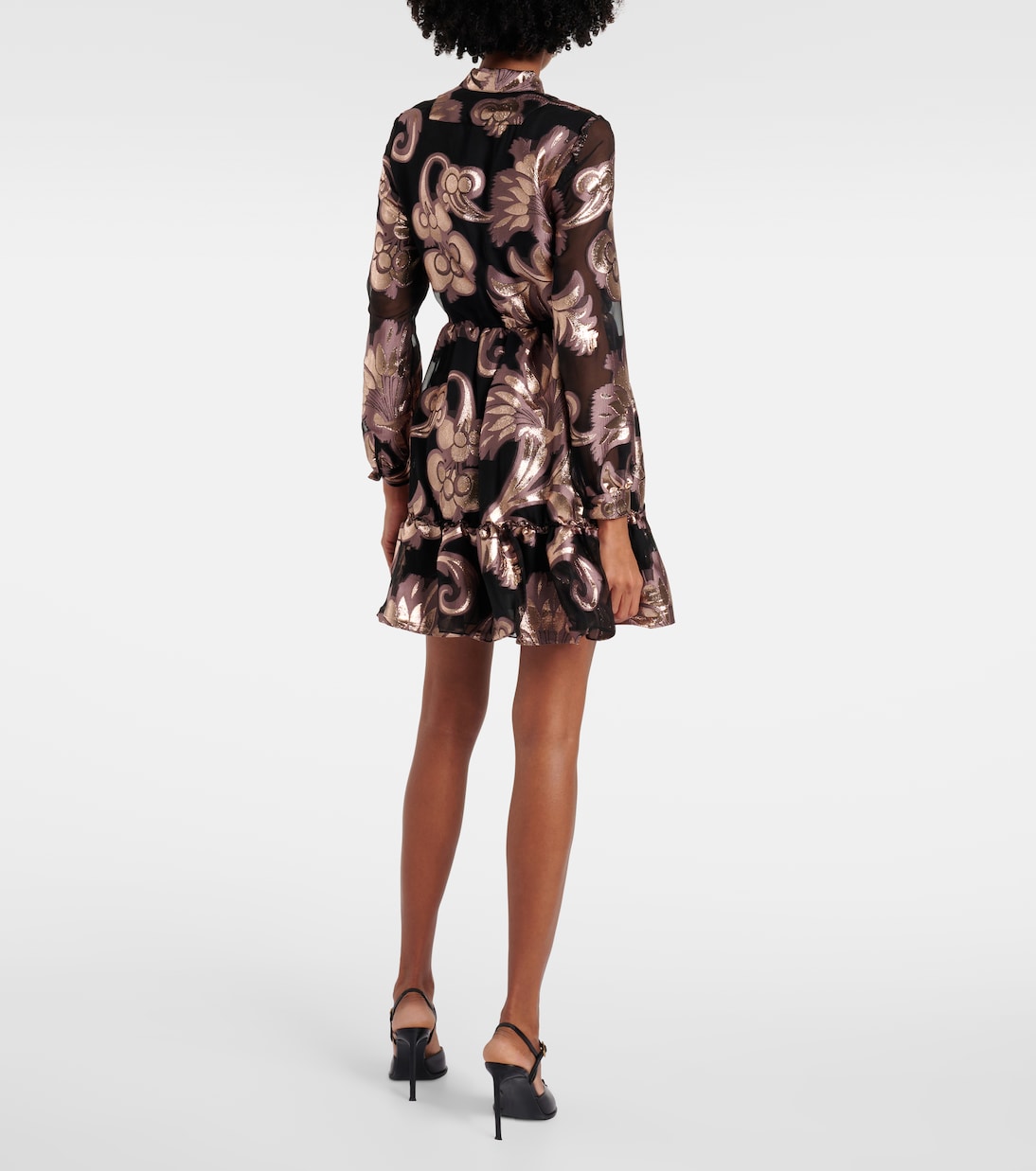 فستان قصير بربطة عنق وطبعات | Etro