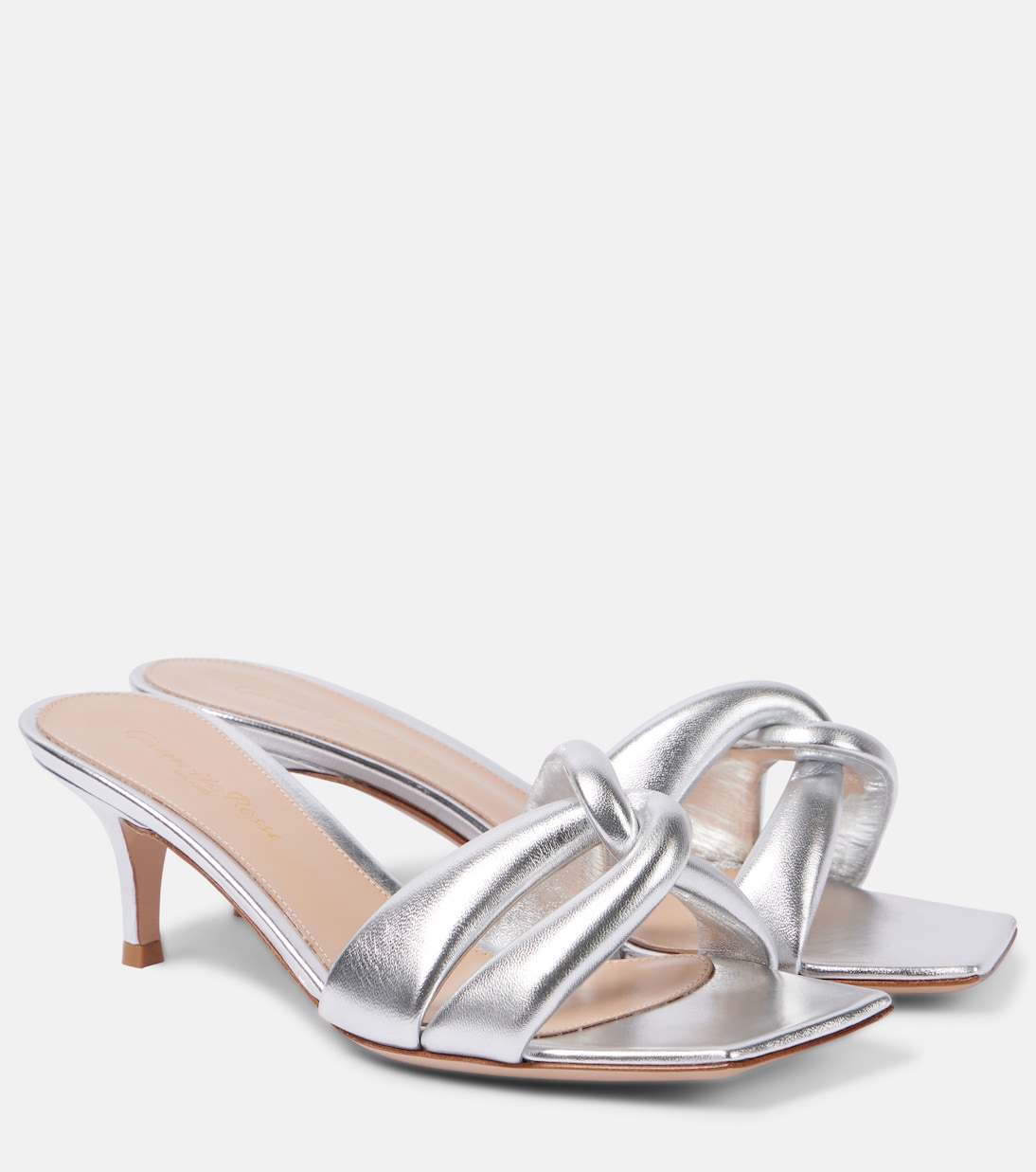 Pantoletten Amour aus Metallic-Leder | Gianvito Rossi