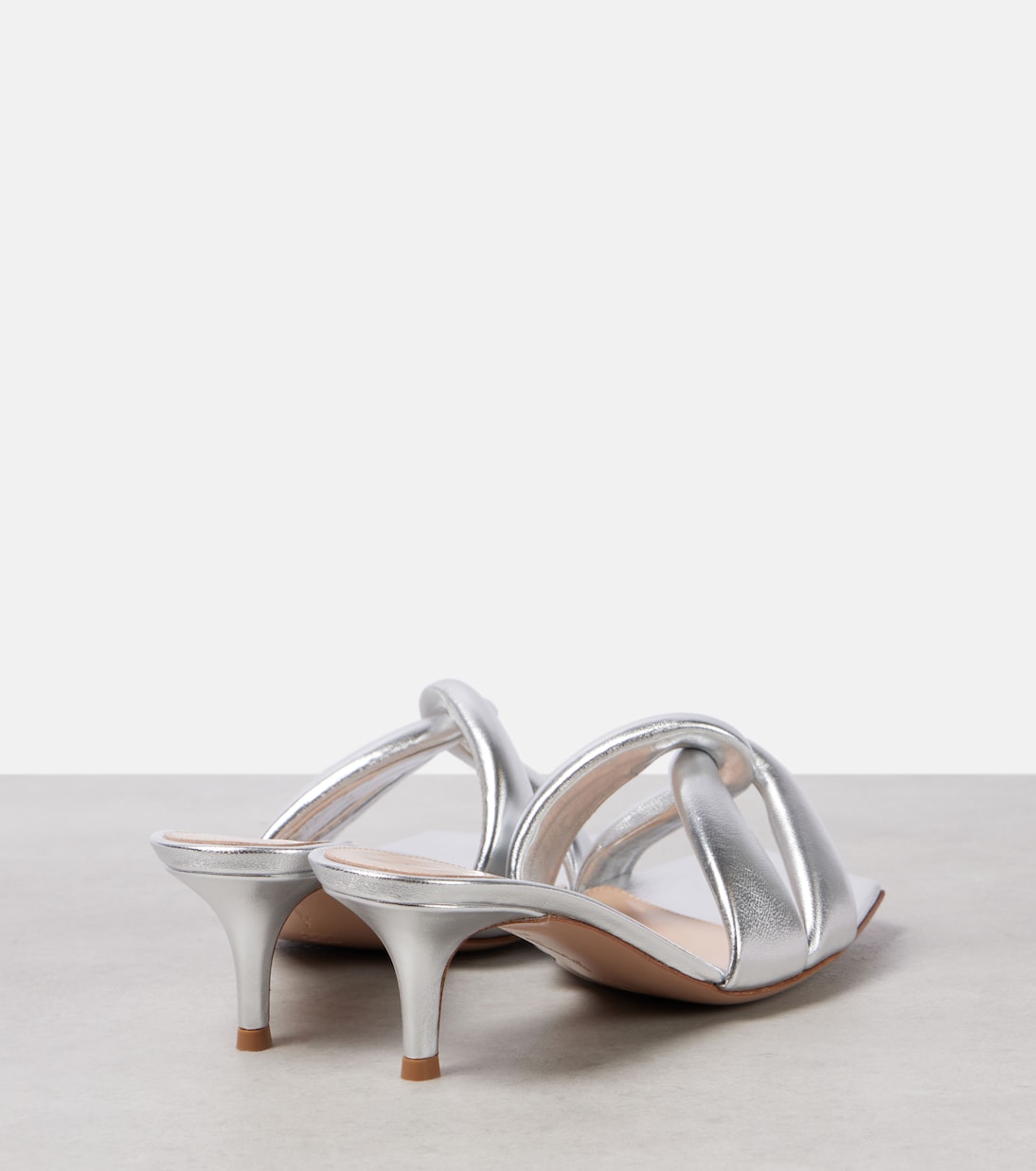 Pantoletten Amour aus Metallic-Leder | Gianvito Rossi