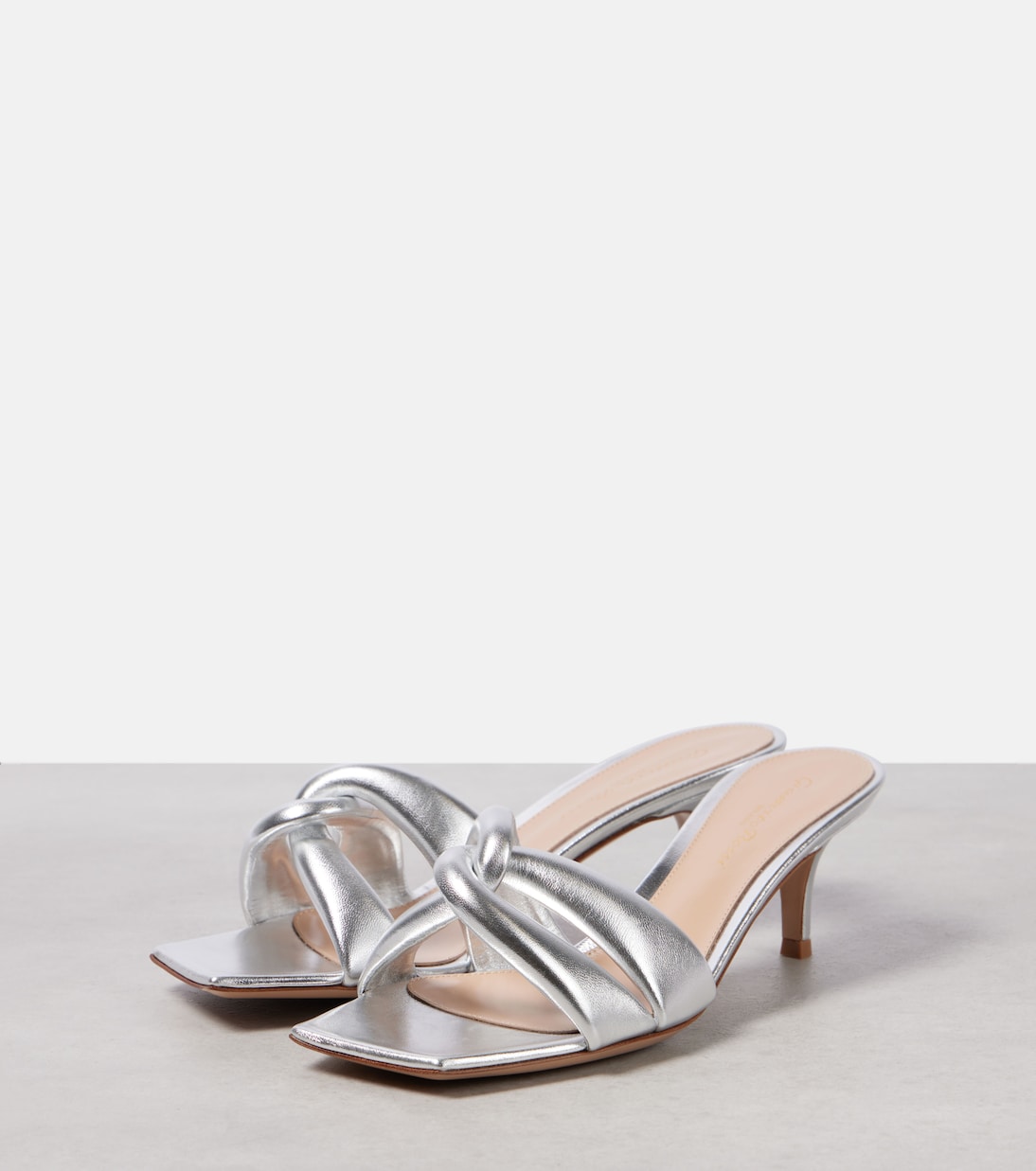 Pantoletten Amour aus Metallic-Leder | Gianvito Rossi