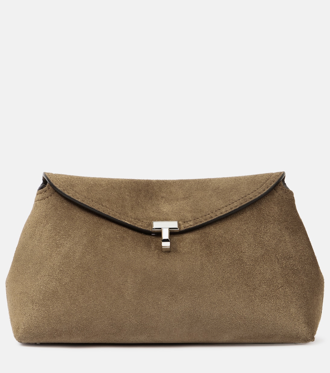 Clutch T-Lock aus Veloursleder | Toteme