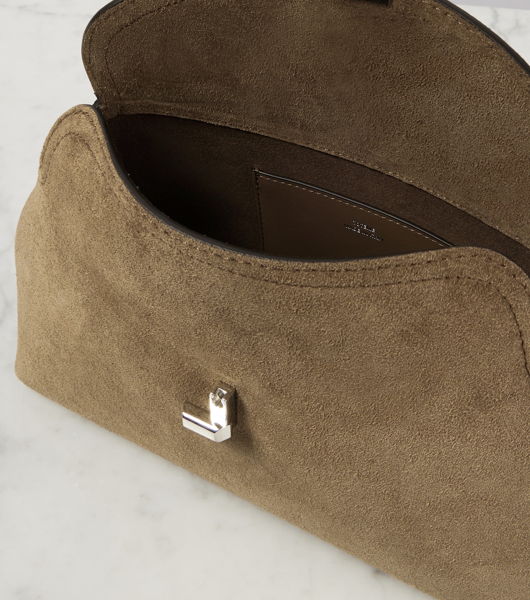 Clutch T-Lock aus Veloursleder | Toteme