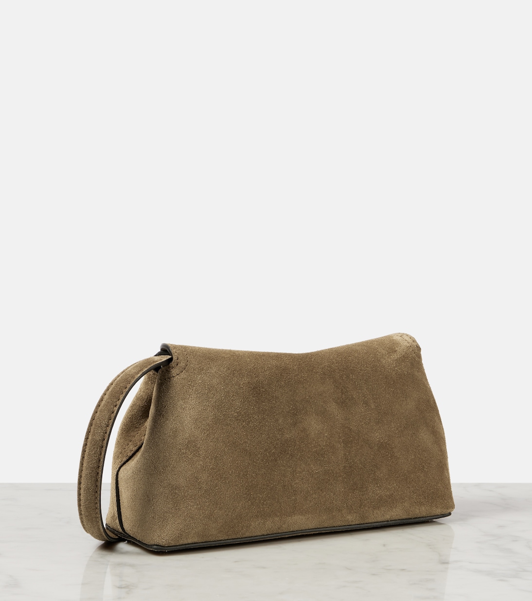 Clutch T-Lock aus Veloursleder | Toteme