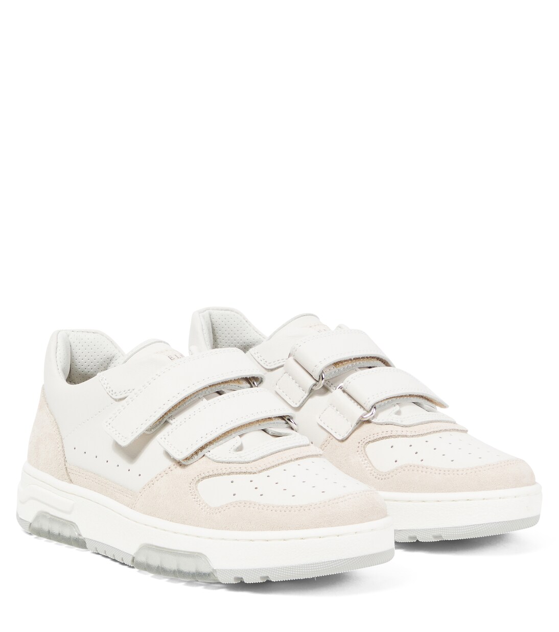 Suede-trimmed leather sneakers | Brunello Cucinelli Kids