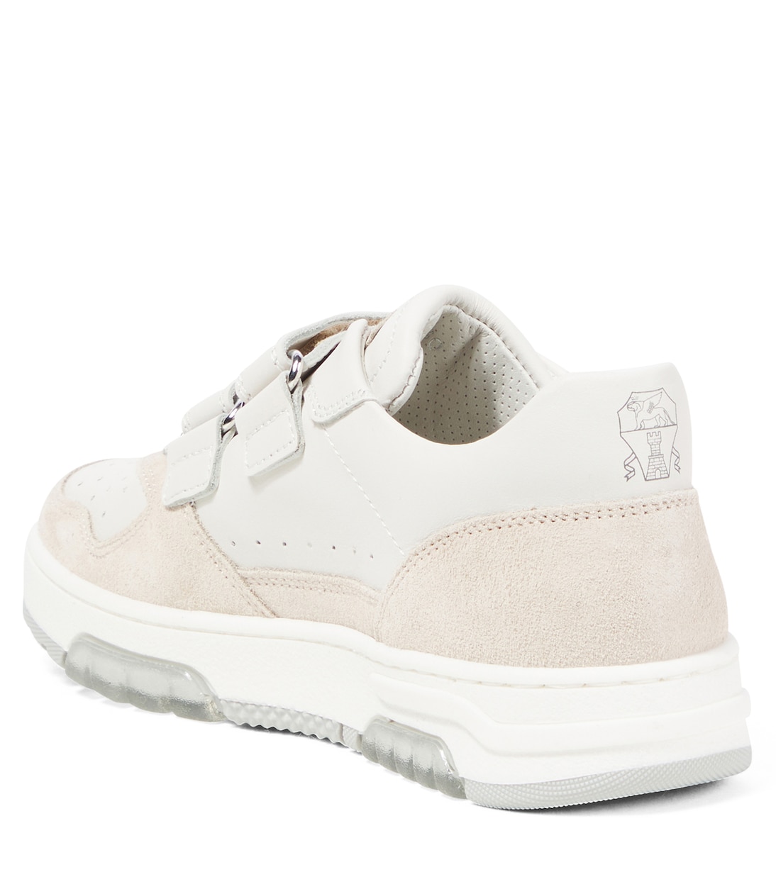 Suede-trimmed leather sneakers | Brunello Cucinelli Kids
