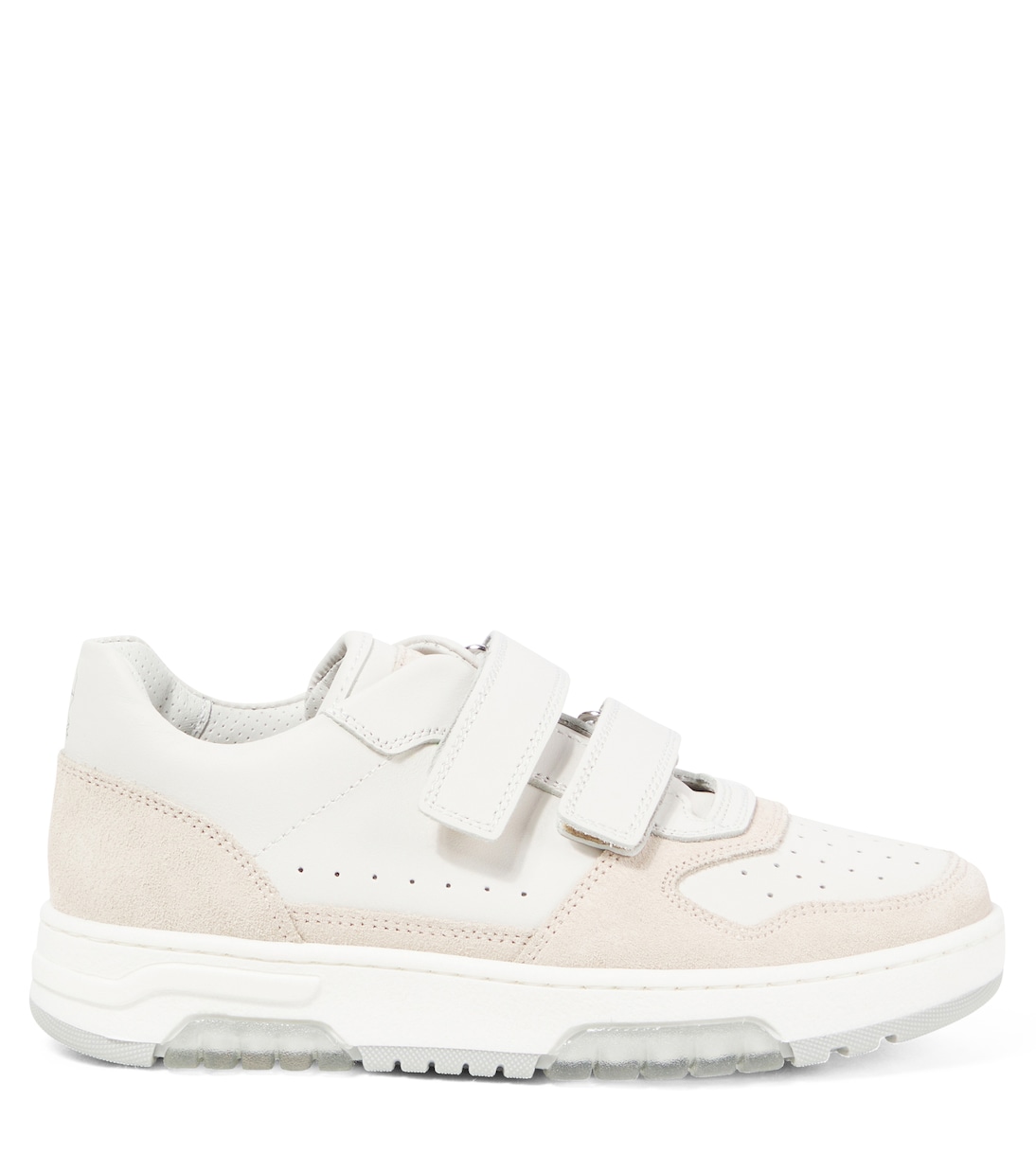 Suede-trimmed leather sneakers | Brunello Cucinelli Kids