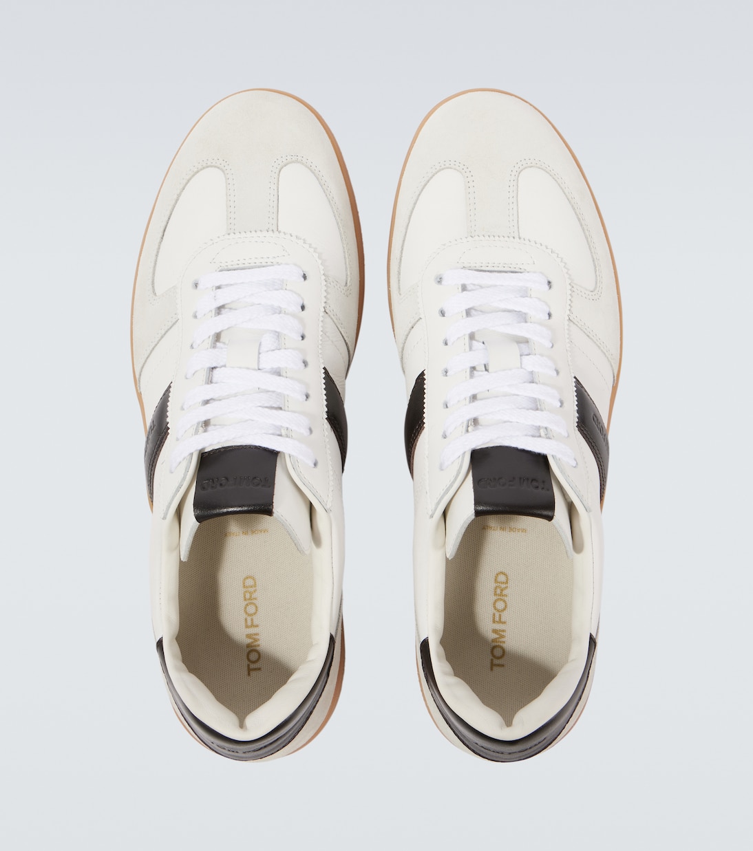 Archer suede-trimmed leather sneakers | Tom Ford