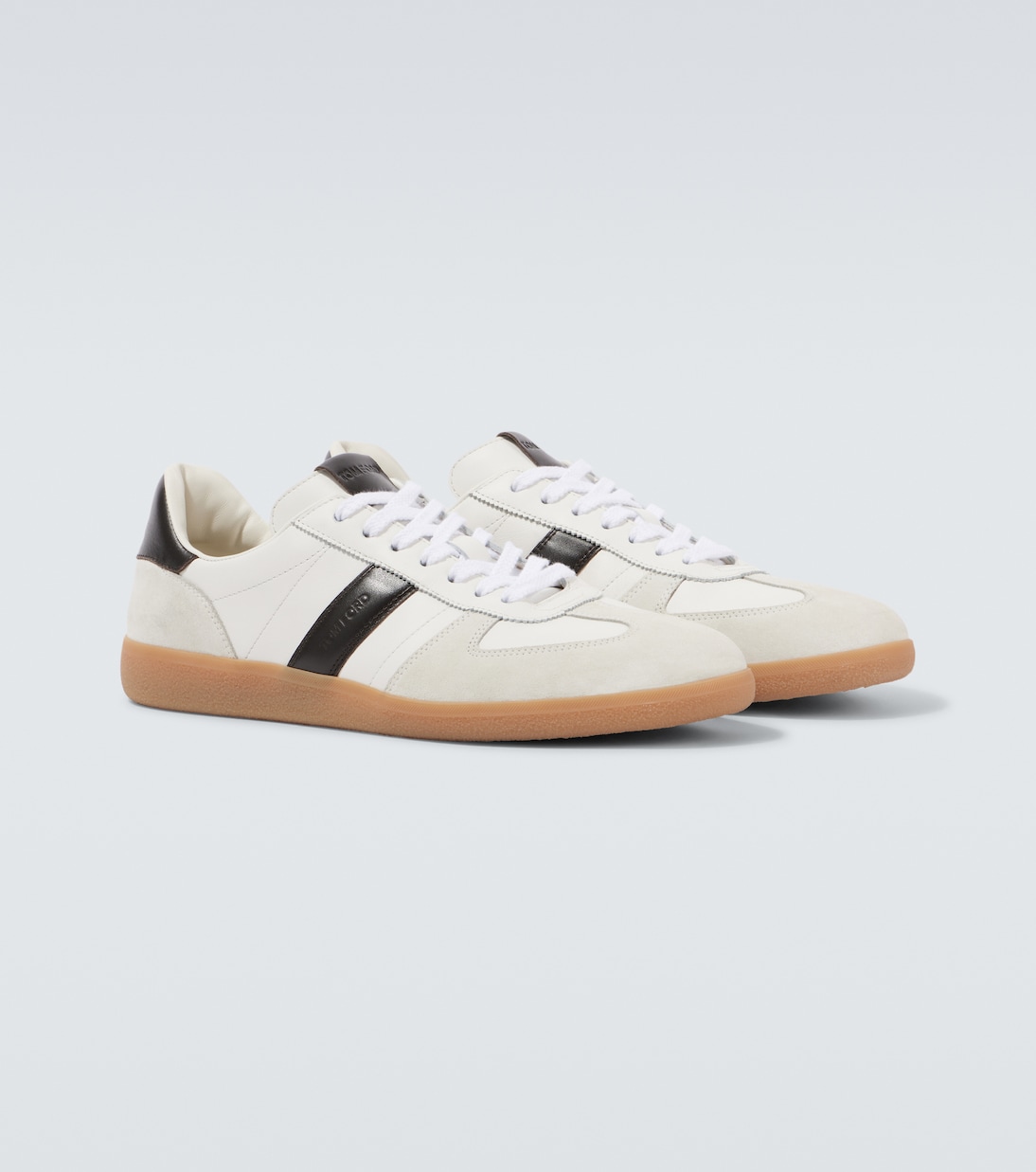 Archer suede-trimmed leather sneakers | Tom Ford