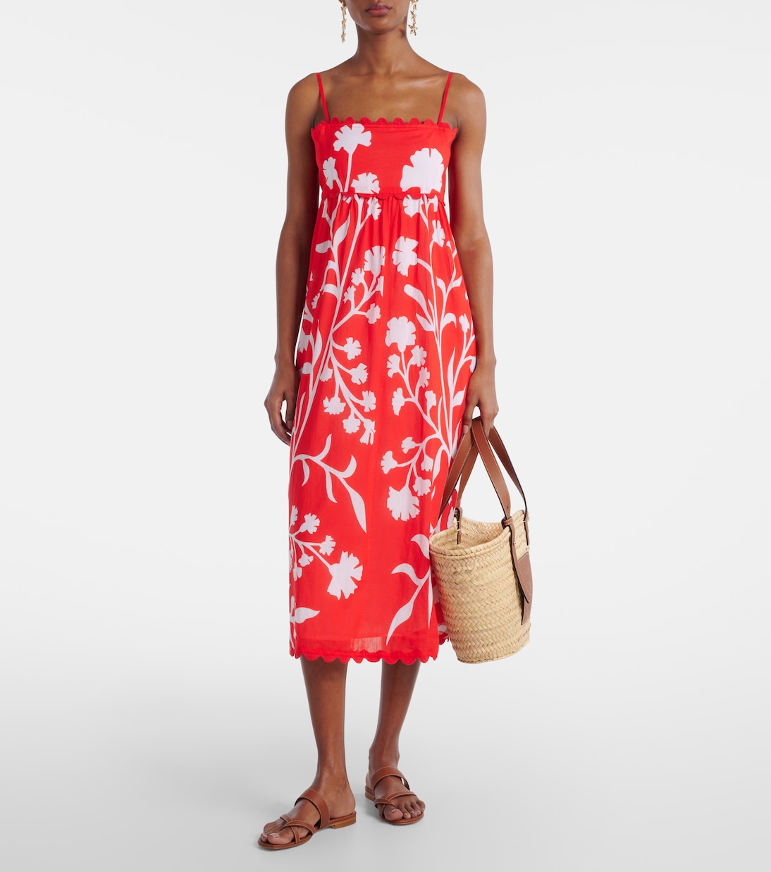 Robe midi imprimée en coton | Juliet Dunn