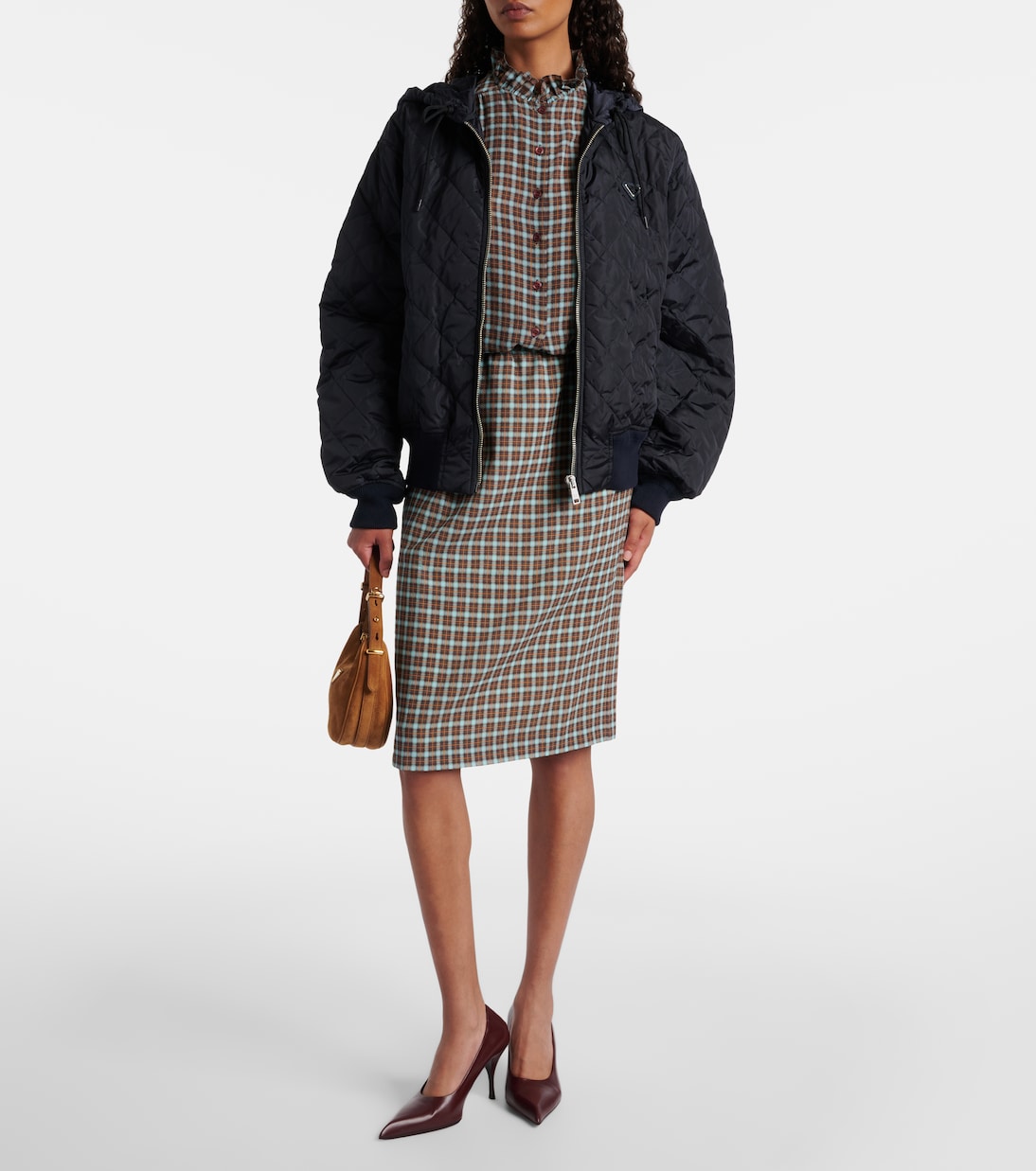 Giacca trapuntata con cappuccio | Prada