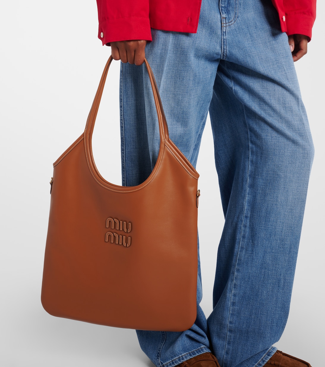 Ivy Medium leather tote bag | Miu Miu