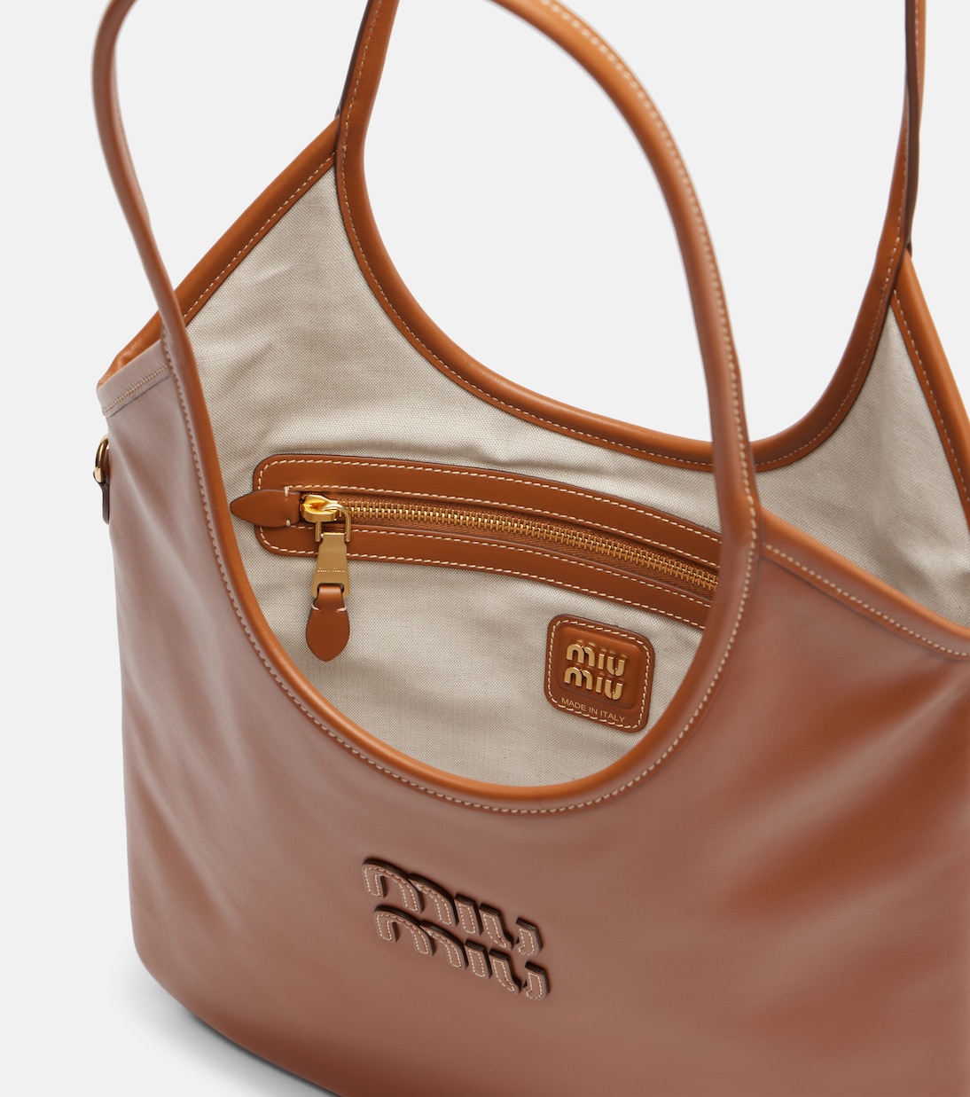 Ivy Medium leather tote bag | Miu Miu