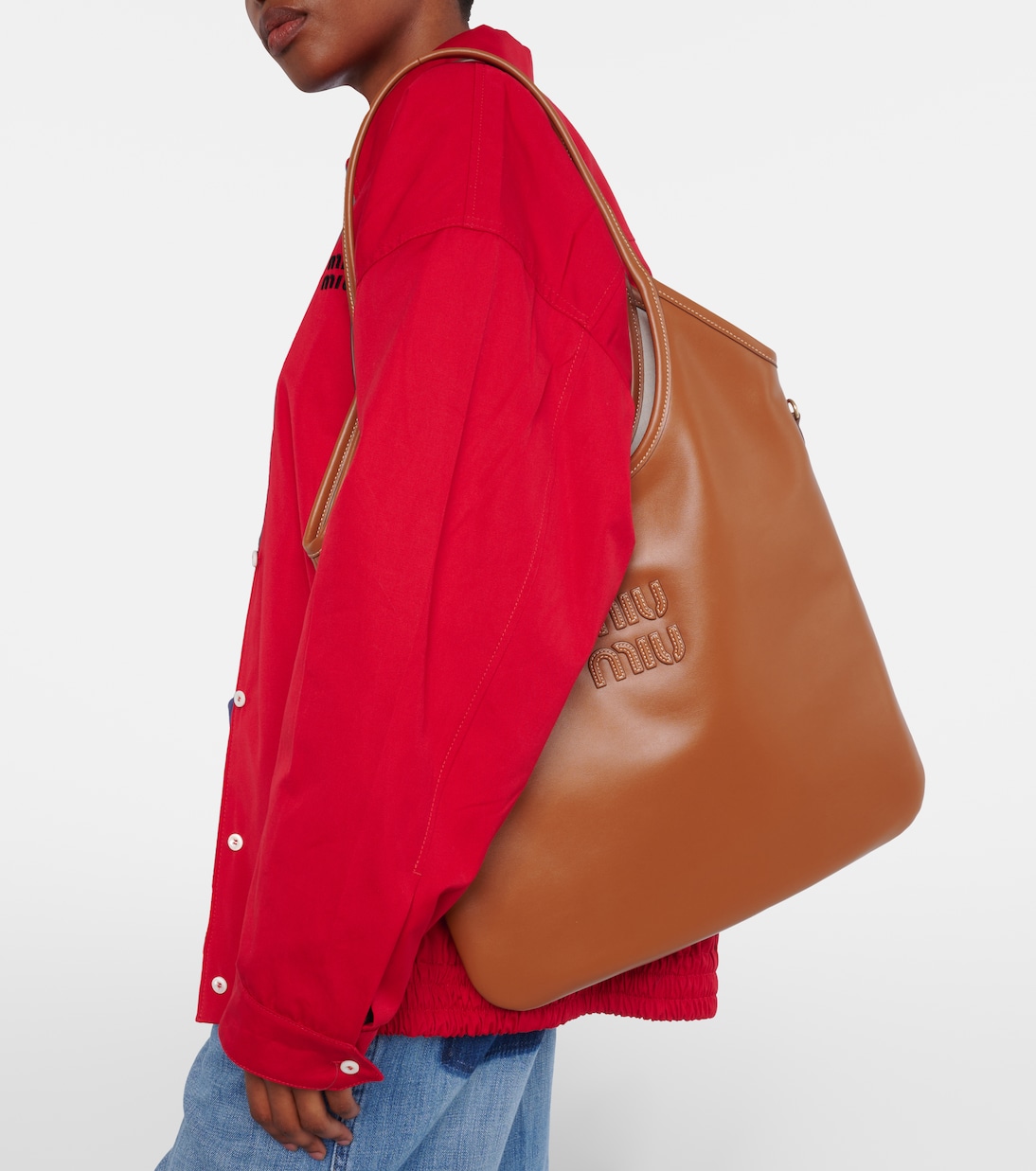 Ivy Medium leather tote bag | Miu Miu