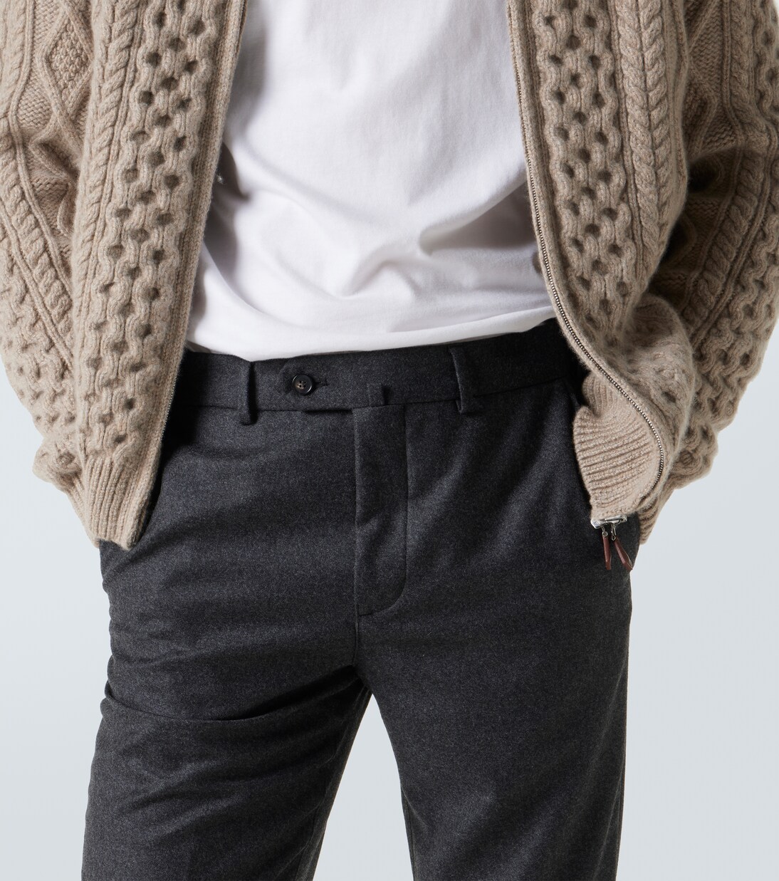 Carlo wool and cashmere straight pants | Loro Piana