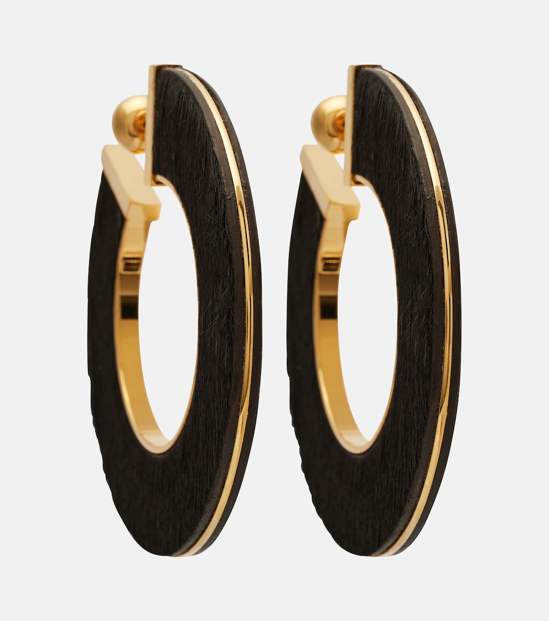 Blade Medium leather hoop earrings | Alaïa