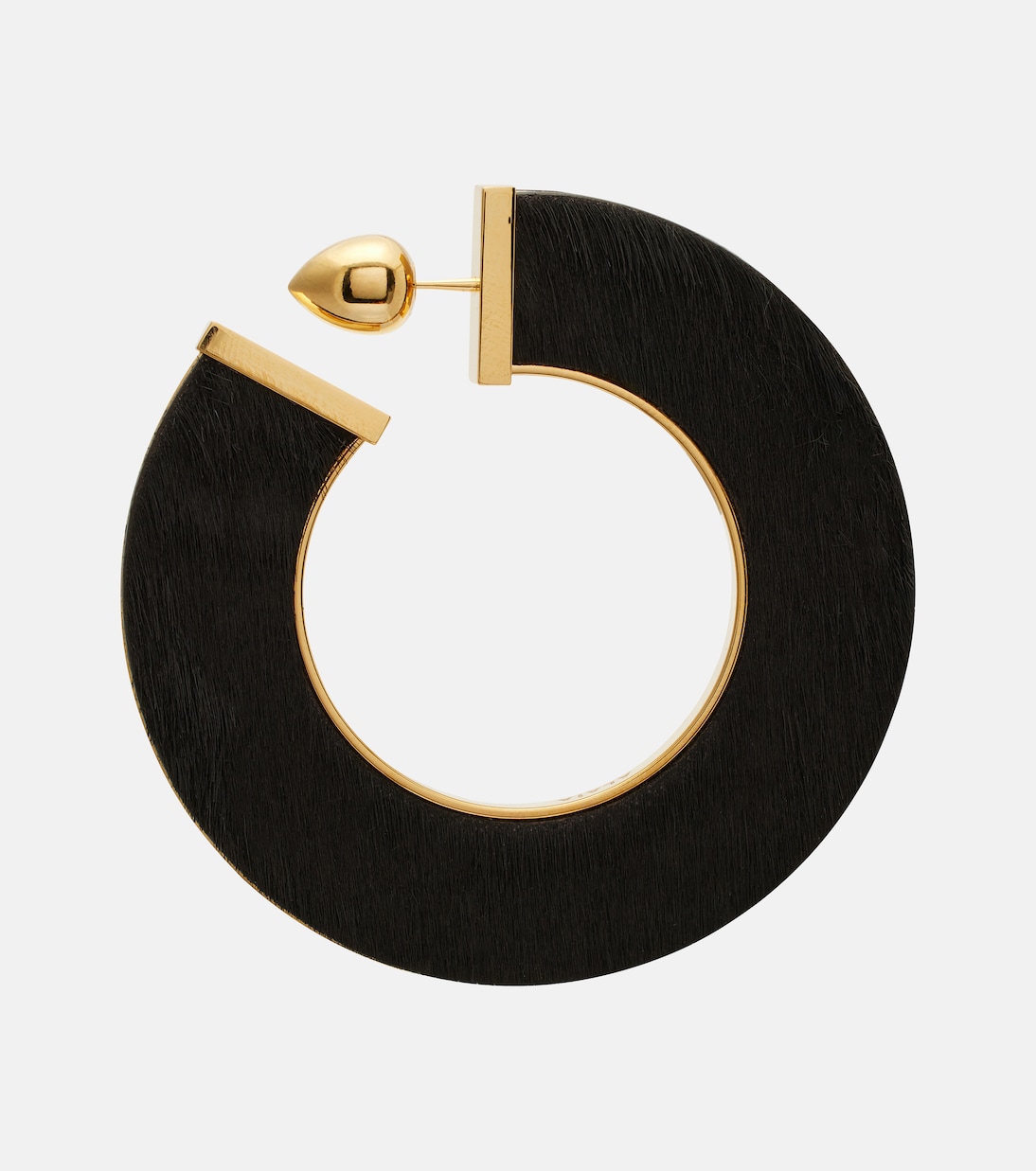 Blade Medium leather hoop earrings | Alaïa