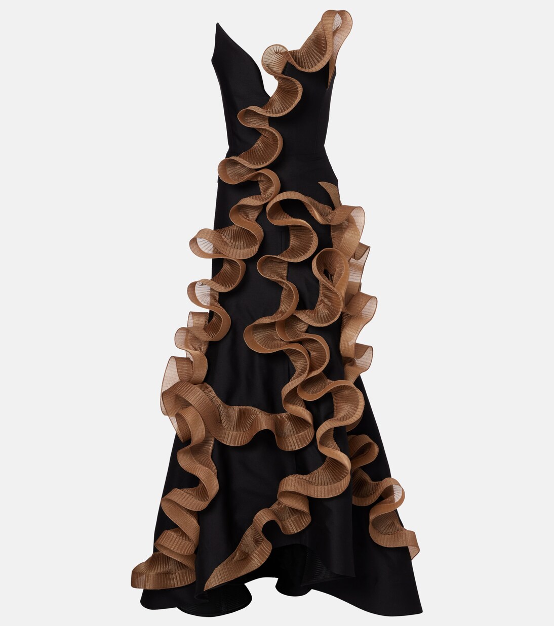 Explode ruffled wool and silk gown | Maticevski