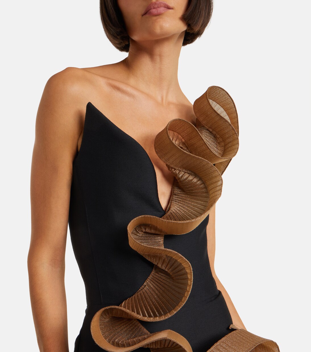 Explode ruffled wool and silk gown | Maticevski