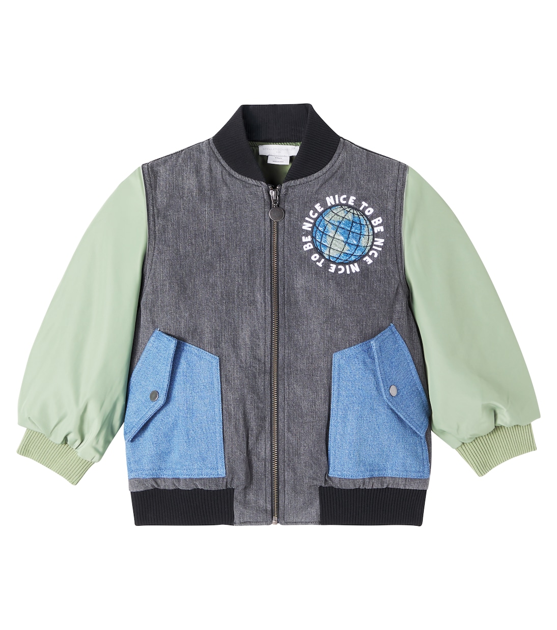 Paneled denim bomber jacket | Stella McCartney Kids