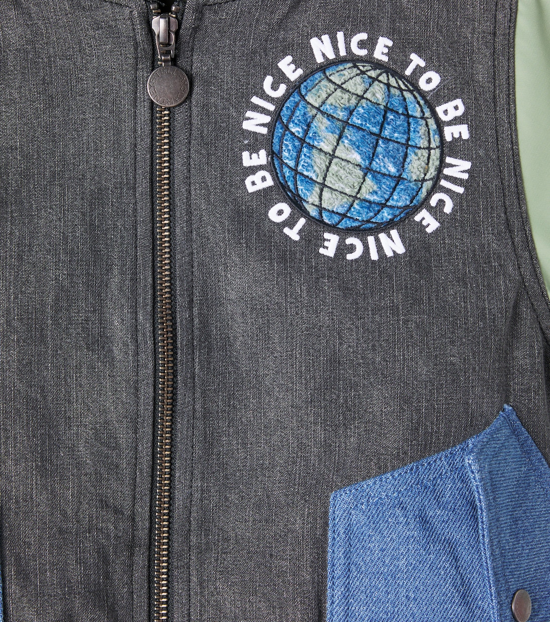 Paneled denim bomber jacket | Stella McCartney Kids