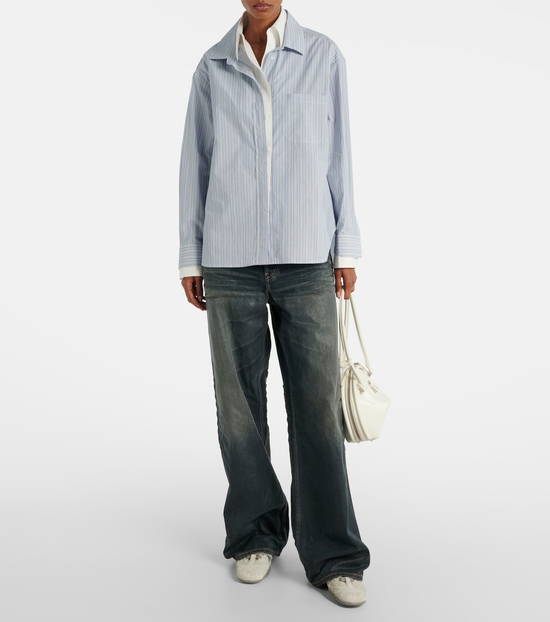 Glossy mid-rise wide-leg jeans | Acne Studios