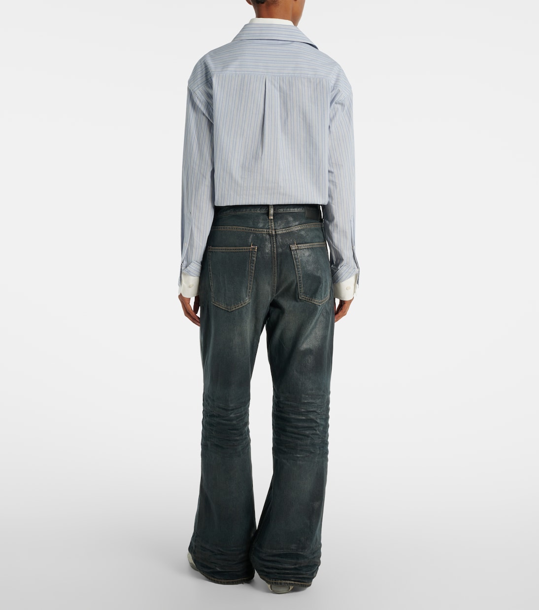 Glossy mid-rise wide-leg jeans | Acne Studios