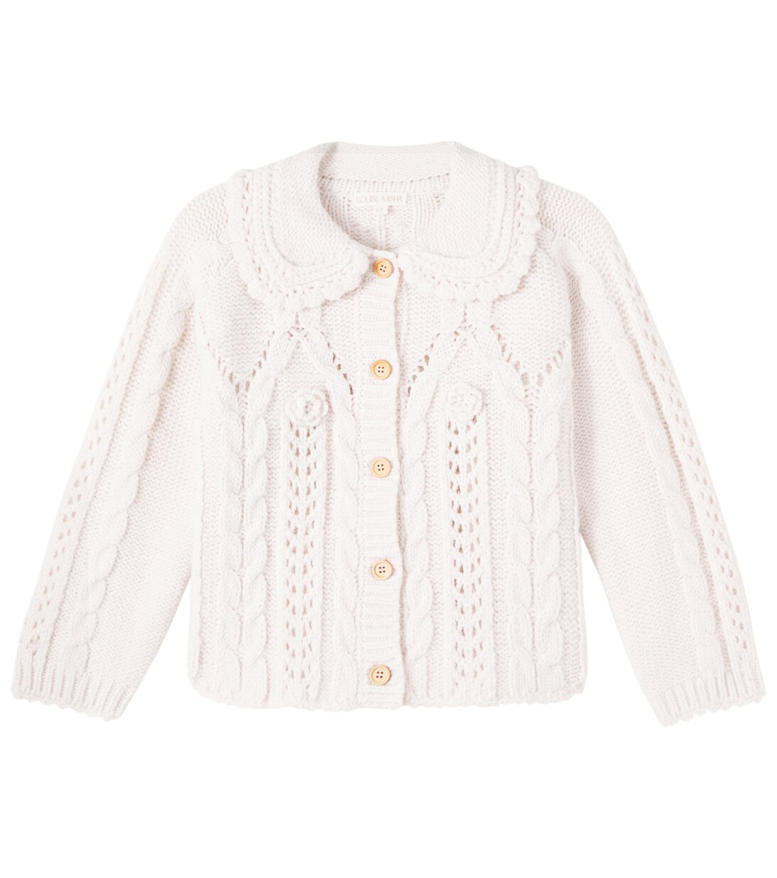 Khellana cable-knit floral cardigan | Louise Misha