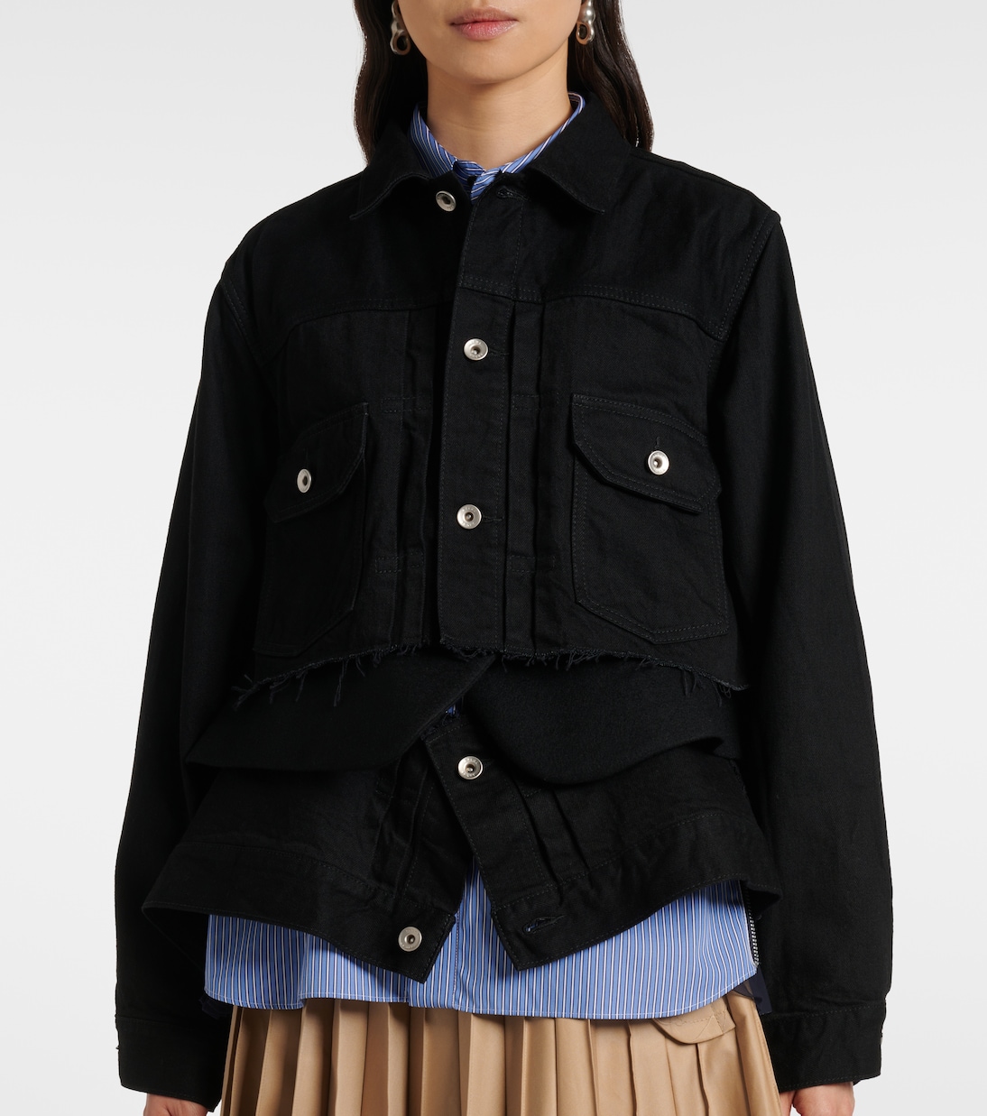 Layered denim jacket | Sacai