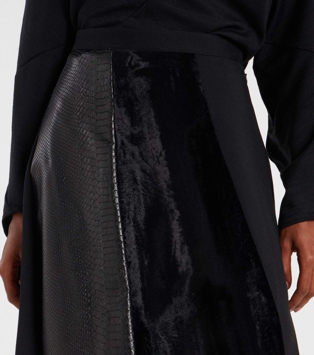 High-Rise-Maxirock aus einem Wollgemisch | Junya Watanabe