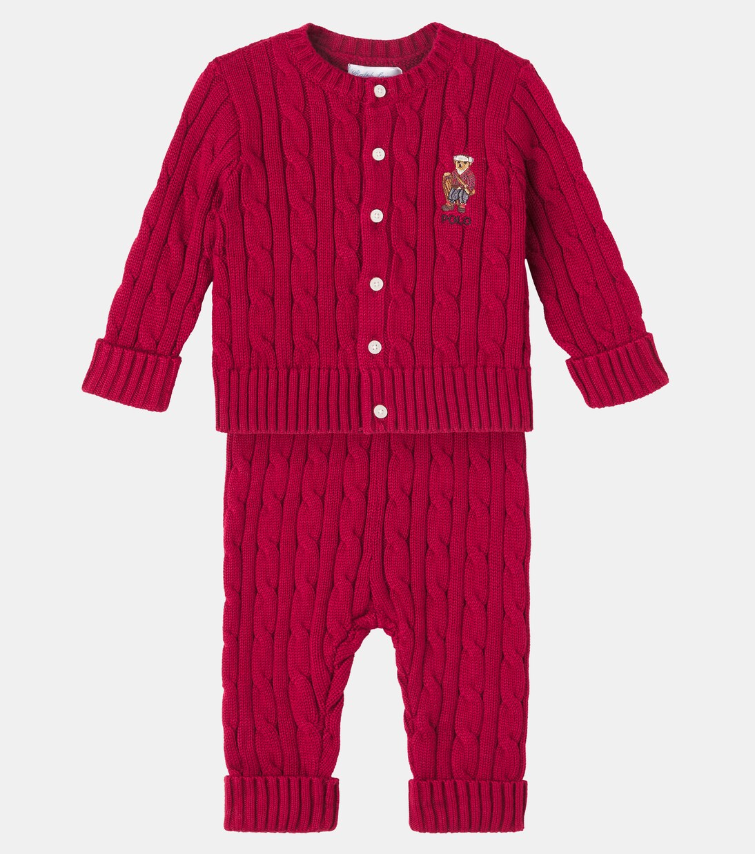 Baby cotton cardigan and pants set | Polo Ralph Lauren Kids