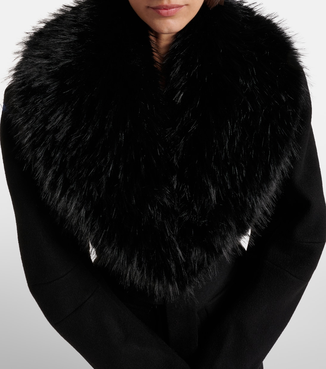 Manteau en laine et fourrure synthétique | Rotate