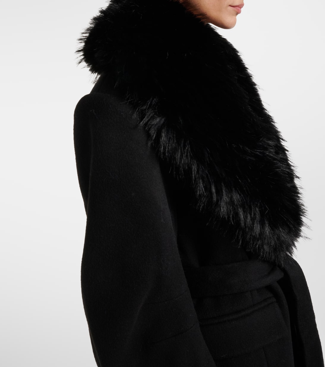 Manteau en laine et fourrure synthétique | Rotate