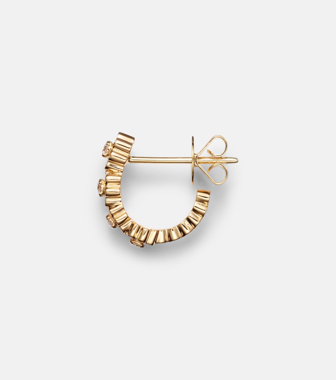 Pendientes Petite Boucle De Fleurs de oro de 18 ct con diamantes | Sophie Bille Brahe
