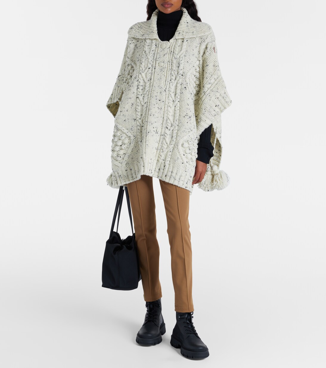 Aran wool poncho | Moncler Grenoble