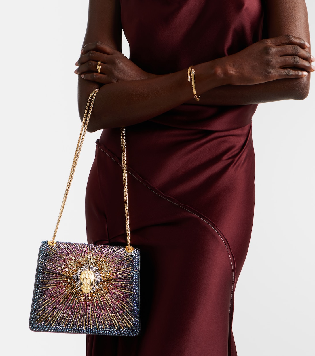 Serpenti Forever Small suede shoulder bag | Bvlgari