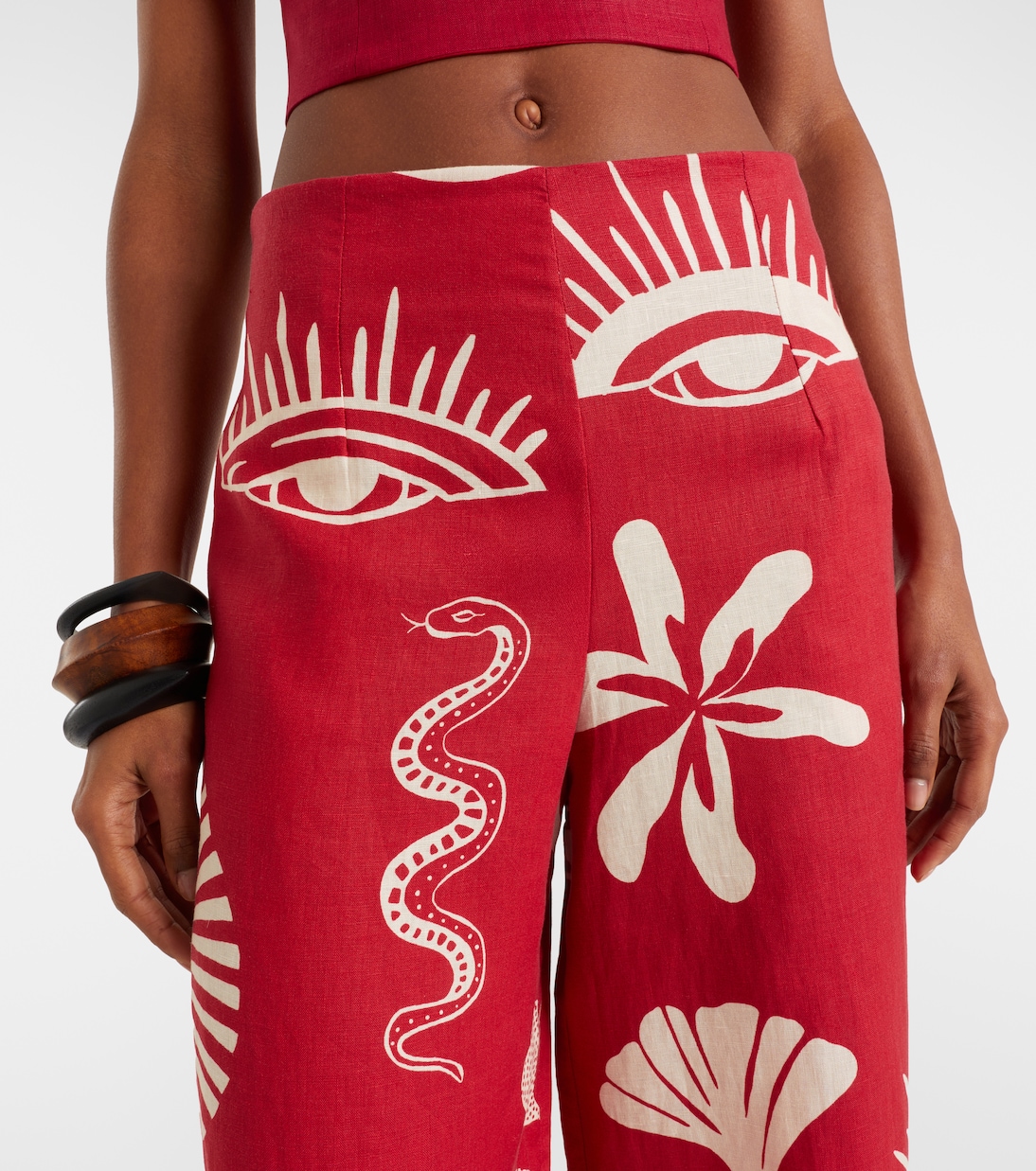 Pantalon ample Toya imprimé en lin | Cala de la Cruz