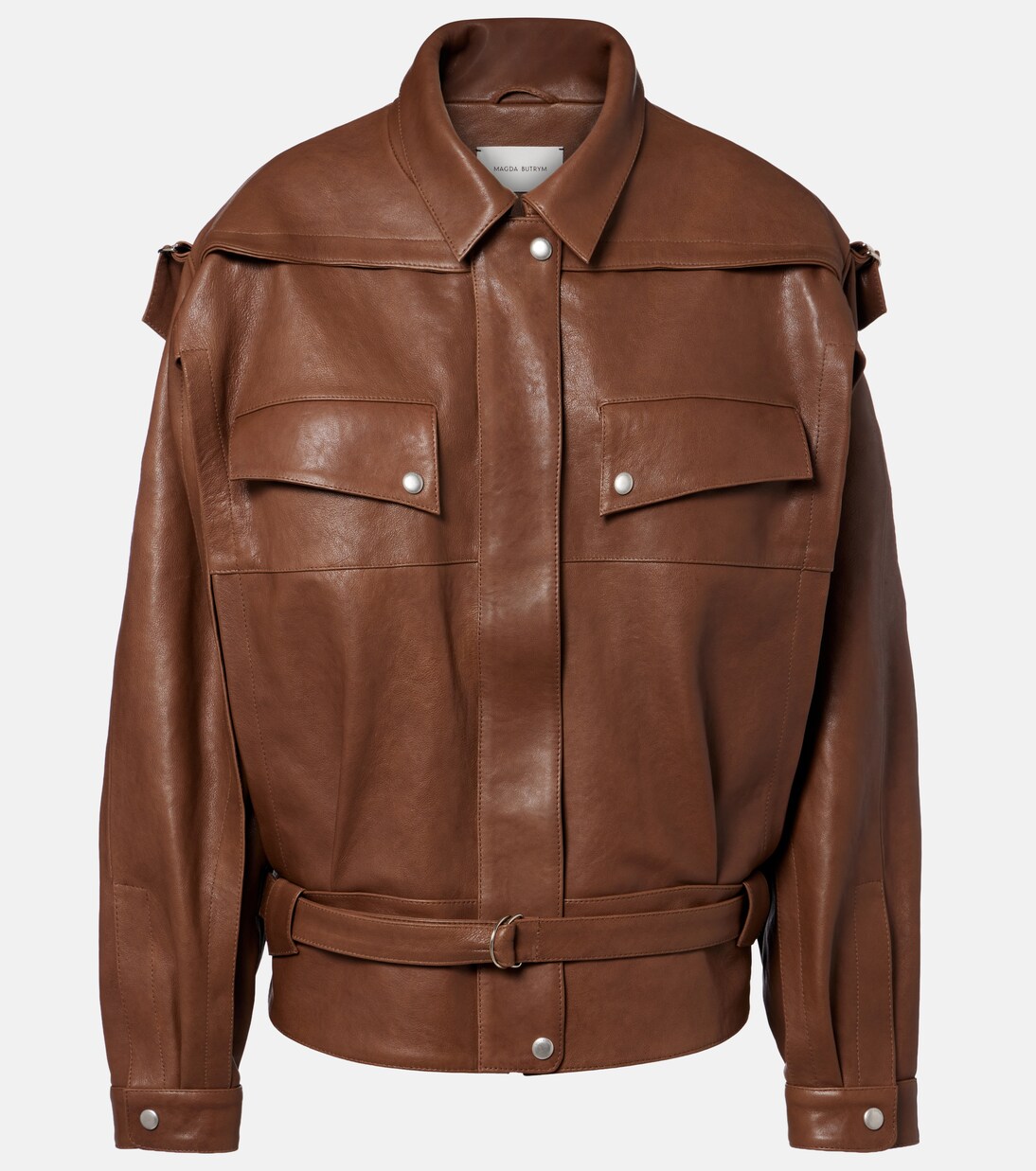 Belted oversized leather jacket | Magda Butrym