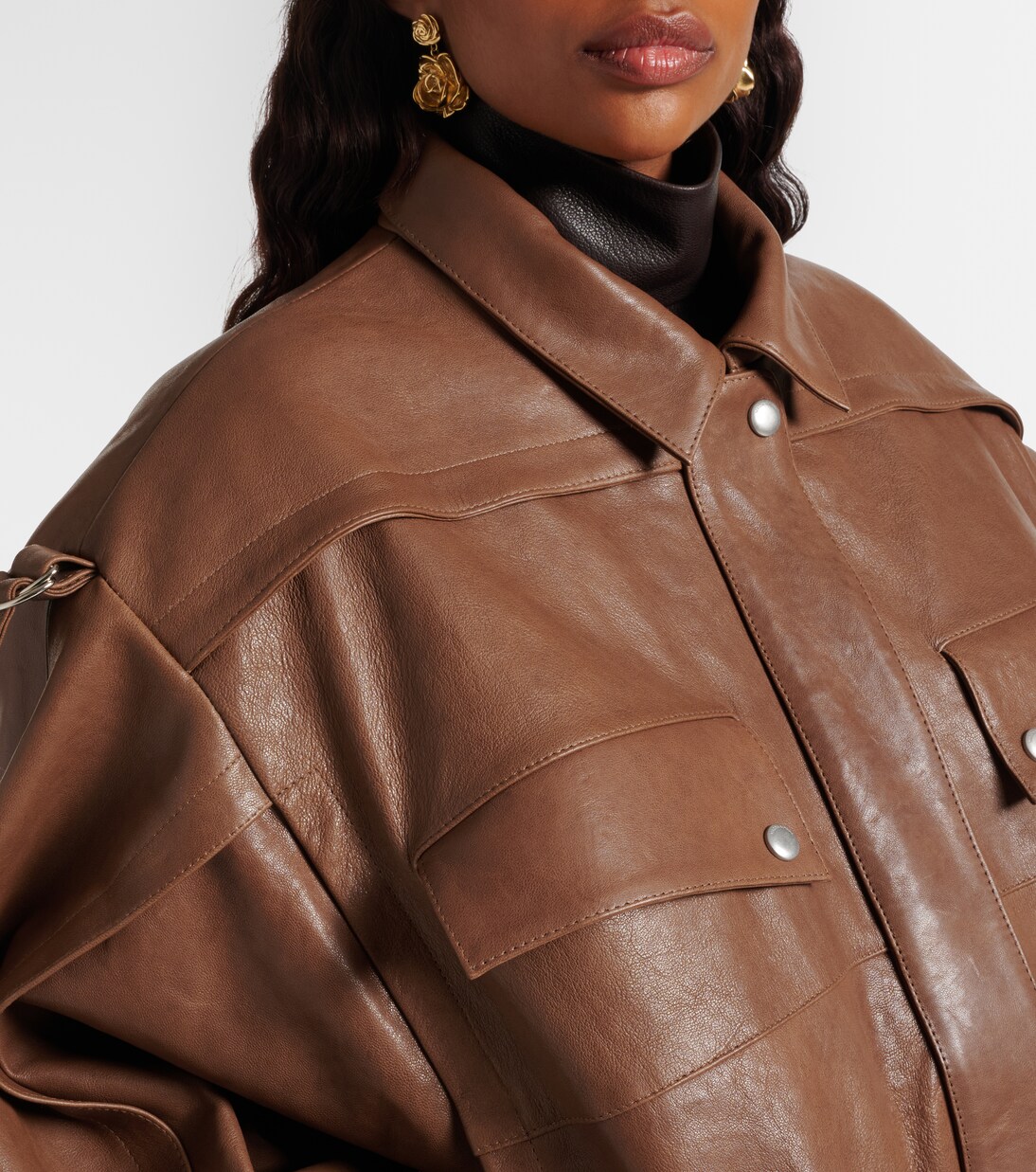 Belted oversized leather jacket | Magda Butrym
