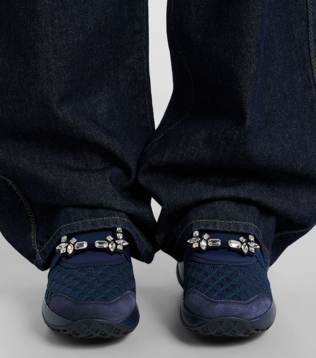 Viv' Run suede-trimmed slip-on sneakers | Roger Vivier