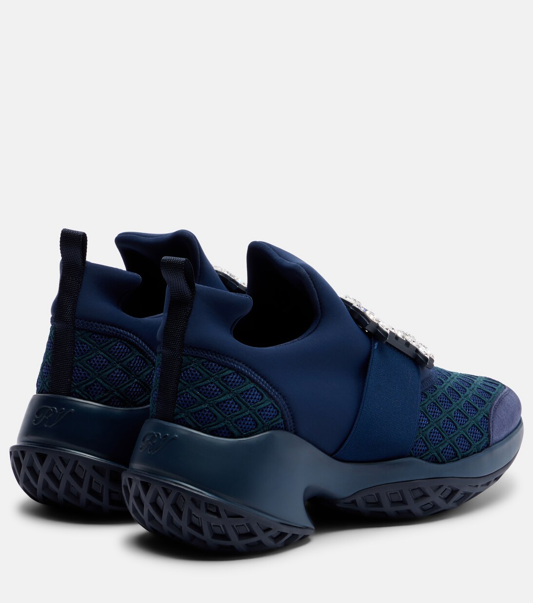 Viv' Run suede-trimmed slip-on sneakers | Roger Vivier