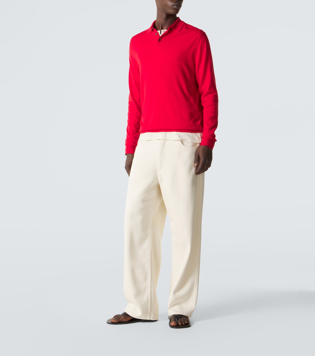 Silk denim wide-leg pants | Auralee