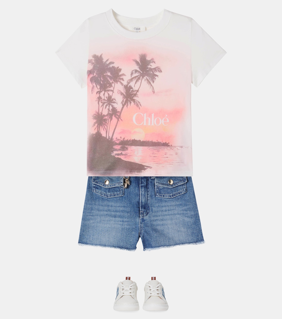 Logo printed cotton jersey T-shirt | Chloé Kids