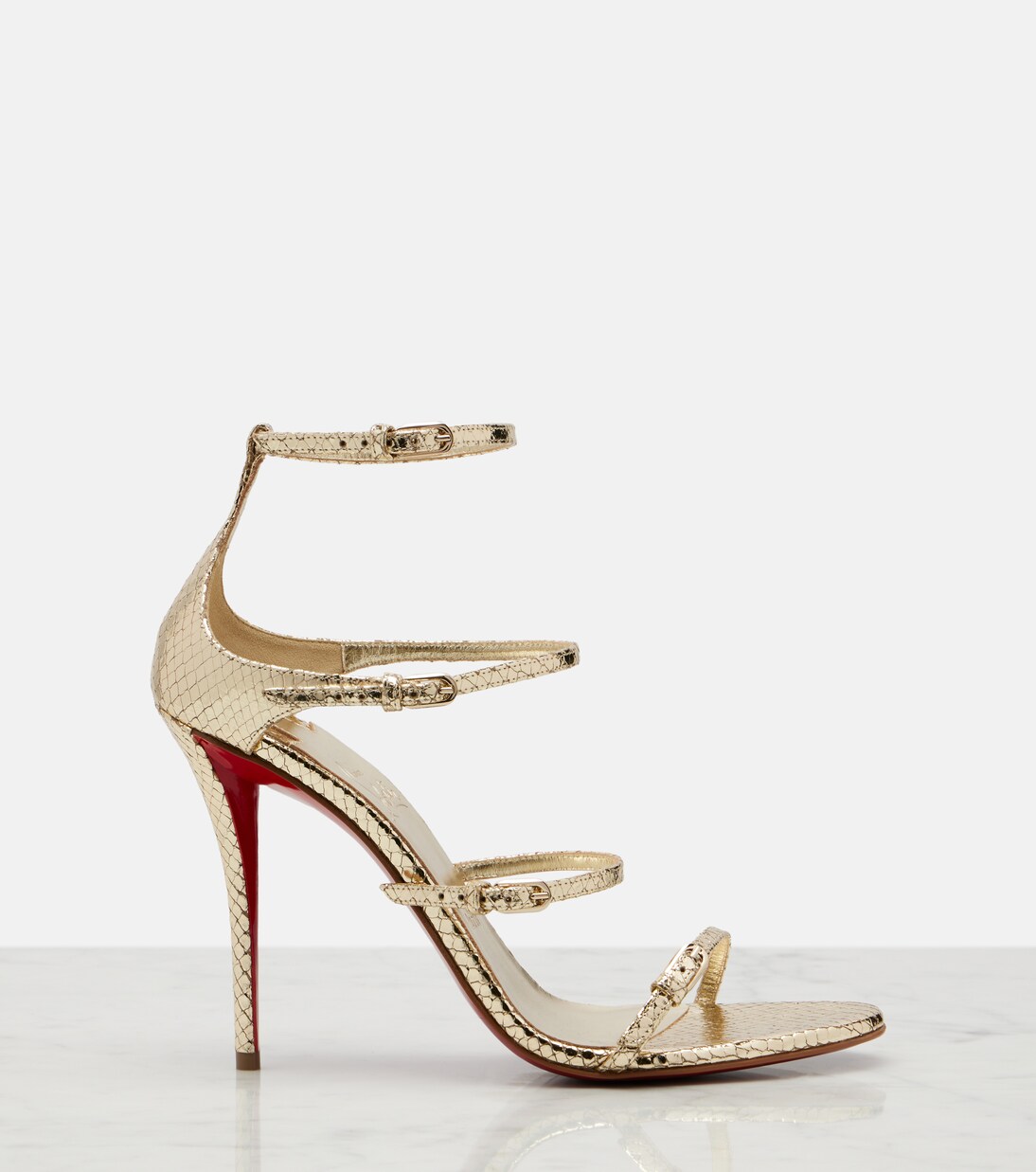 Millenium snake-effect leather sandals | Christian Louboutin