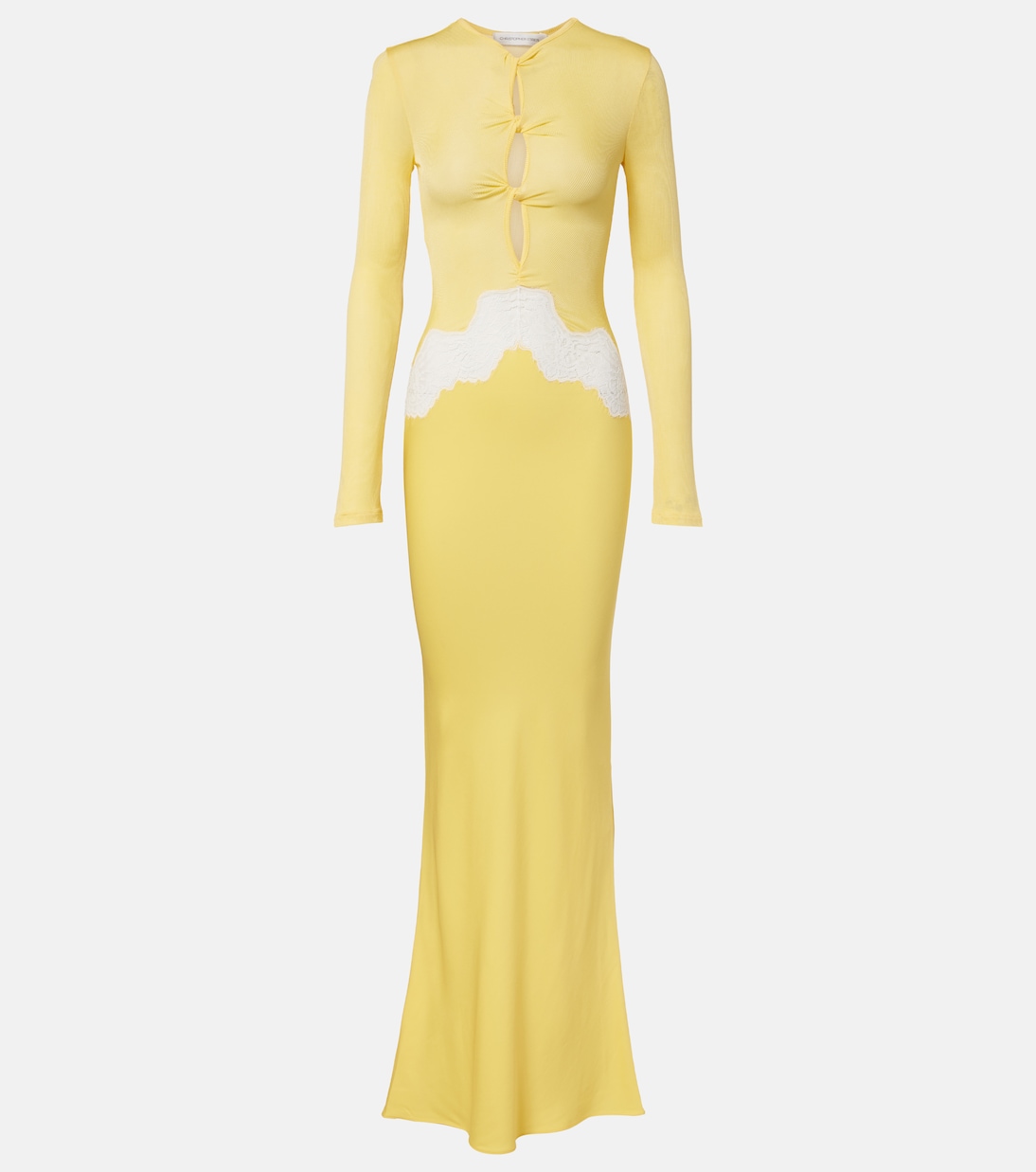 Maxikleid aus Jersey mit Spitze | Christopher Esber