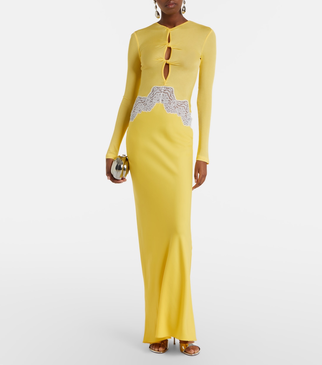 Maxikleid aus Jersey mit Spitze | Christopher Esber