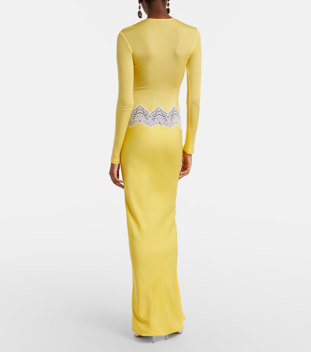 Maxikleid aus Jersey mit Spitze | Christopher Esber