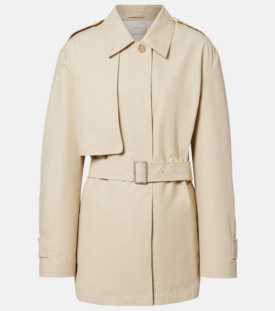 Cotton-blend cropped trench coat | Vince
