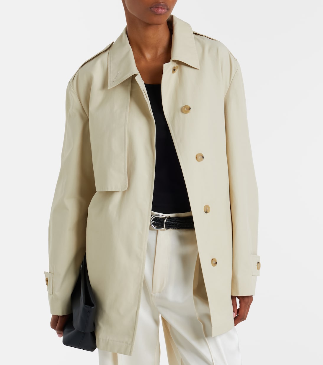 Cotton-blend cropped trench coat | Vince